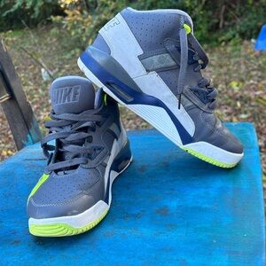Nike Charcoal and Lime High-Top Sneakers